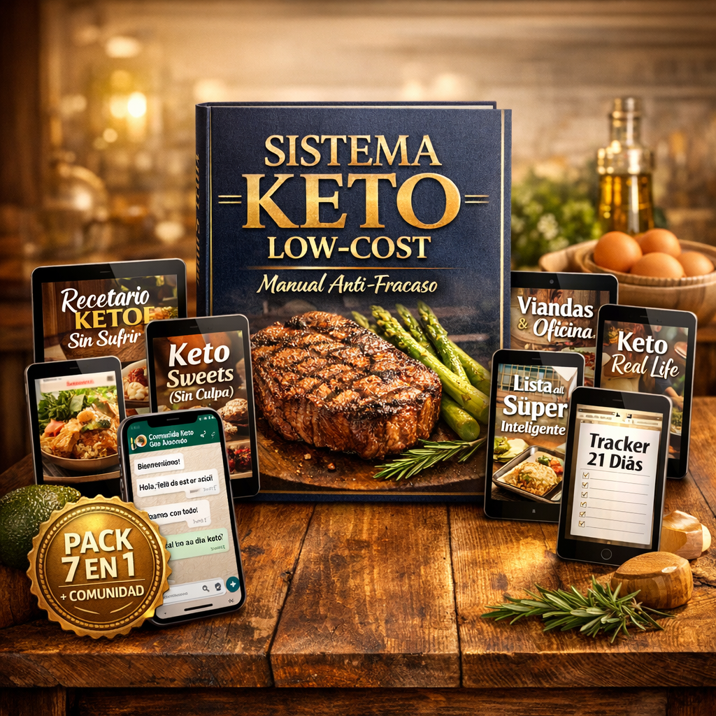 Sistema Keto Low-Cost: El Método Anti-Fracaso [Pack 7 en 1 + Comunidad]